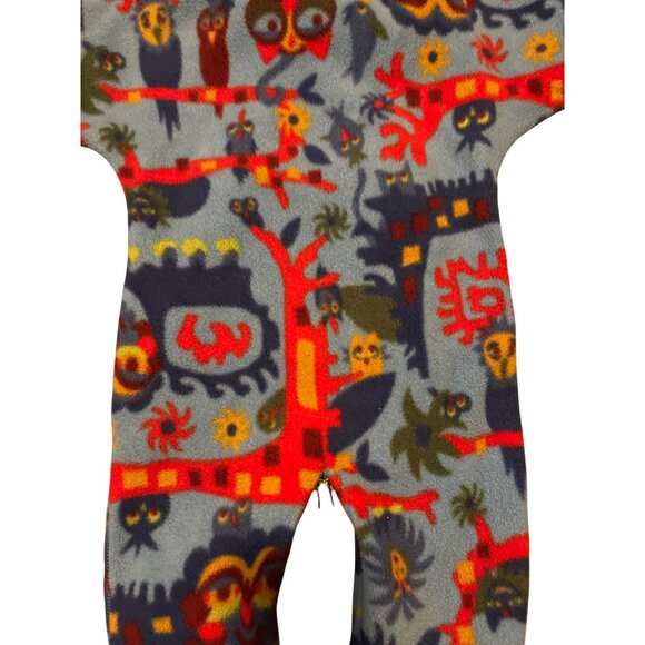 Patagonia Baby 3M Fleece Hooded Bunting Suit Owl Print Bird Print One-Piece - Picture 6 of 14